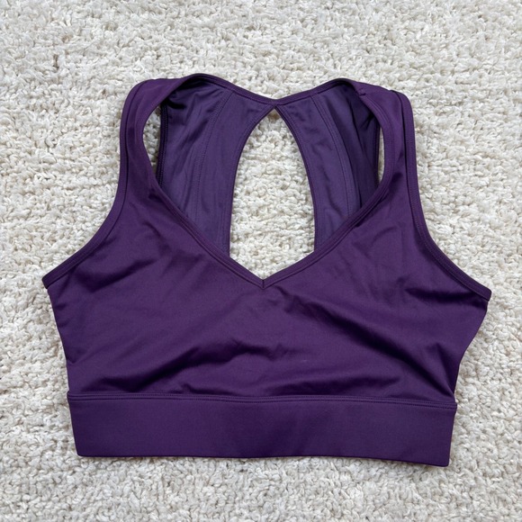 Buffbunny Collection Other - Buffbunny Collection Womens V-Neck Open Back Sports Bra Purple Medium